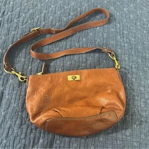J.Crew brown leather crossbody bag